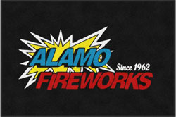 4' x 6' (45" x 69") Digiprint Classic ALAMO FIREWORKS Indoor Logo Mat