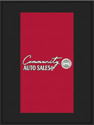 6' x 8' (70" x 95") Superscrape Impressions COMMUNITY AUTO SALES   Rubber Logo Mat