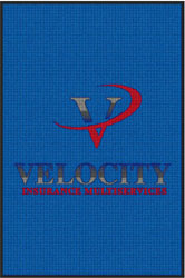 4' x 6' (45" x 69") Waterhog Impressions HD VELOCITY INSURANCE Indoor/Outdoor Logo Mat