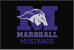 4' x 6' (45" x 69") Waterhog Impressions HD MARSHALL MUSTANGS  Indoor/Outdoor Logo Mat