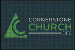 4' x 6' (45" x 69") Waterhog Inlay CORNERSTONE CHURCH  Indoor /Outdoor Logo Mat