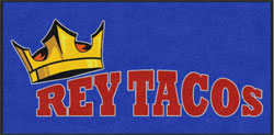 3' x 6' (35" x 69") ColorStar Impressions  REY TACOS Indoor Logo Mat