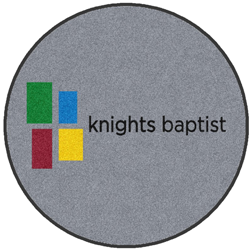 4' Round (45") Digiprint HD Custom Shape KNIGHTS BAPTIST  Indoor Logo Mat