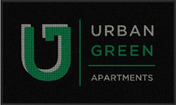 3' x 5' ( 35" x 59" ) Waterhog Impressions HD URBAN GREEN  Indoor/Outdoor Logo Mat