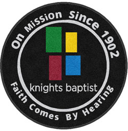 4' Round (45") Digiprint HD Custom Shape KNIGHTS BAPTIST  Indoor Logo Mat