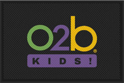 4' x 6' (46" x 69") Superscrape Impressions O2B KIDS Rubber Logo Mat