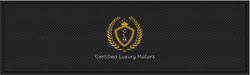 3' x 10' (34" x 116") Superscrape impressions CERTIFIED LUXURY MOTORS Rubber Logo Mat
