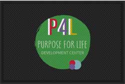 4' x 6' (46" x 69") Superscrape Impressions PURPOSE 4 LIFE   Rubber Logo Mat