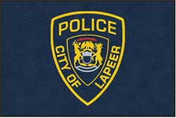4' x 6' (45" x 69") Digiprint HD LAPEER POLICE  Indoor Logo Mat