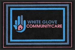 2 'x 3' (24" x 35") Digiprint HD  WHITE GLOVE   Indoor Logo Mat