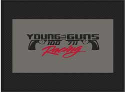 6' x 8' (70" x 95") Superscrape Impressions  YOUNG GUNS Rubber Logo Mat