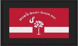 3' x 5' (35" x 56") Superscrape Impressions BOB'S BODY SHOP Rubber Logo Mat