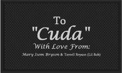 3' x 5' (35" x 56") Superscrape Impressions TO CUDA  Rubber Logo Mat