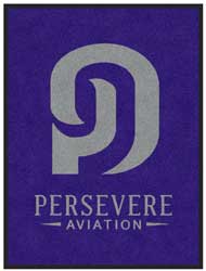3' x 4' (35" x 47") ColorStar Impressions  PERSEVERE AVIATION  Indoor Logo Mat