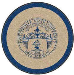 6' Round (68" inches) Digiprint HD Custom Shape FAYETTEVILLE STATE Indoor Logo Mat
