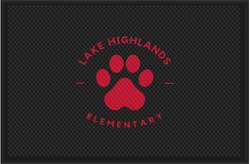 4' x 6' (46" x 69") Superscrape Impressions LAKE HIGHLANDS  Rubber Logo Mat