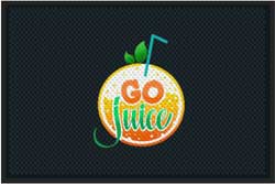 4' x 6' (45" x 69") Superscrape Impressions GO JUICE  Rubber Logo Mat