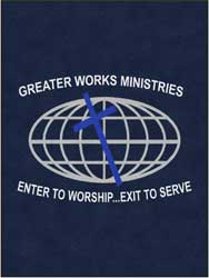6' x 8' (68" x 95") ColorStar Impressions GREATER WORKS MINISTRIES  Indoor Logo Mat