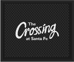 2'6" x 3' (30" x 35") Superscrape Impressions THE CROSSING Rubber Logo Mat