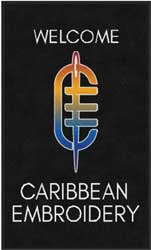 3' x 5' (35" x 58") Digiprint HD CARIBBEAN EMBROIDERY  Indoor Logo Mat