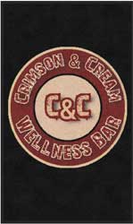 3' x 5' (35" x 59") ColorStar Impressions CRIMSON AND CREAM  Indoor Logo Mat