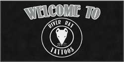 3' x 6' (35" x 69") ColorStar Impressions   RIVER RAT TATTOOS  Indoor Logo Mat