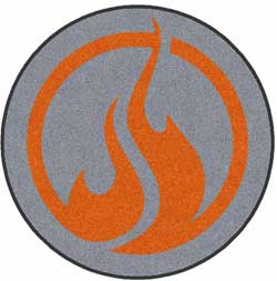 4' Round (45") Digiprint HD Custom Shape FLAME  Indoor Logo Mat