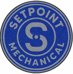 6' Round (68" inches) Digiprint HD Custom Shape  SETPOINT Indoor Logo Mat