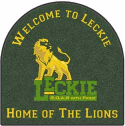 6' x 6' (68"x 68") Digiprint HD Custom Shape HALF OVAL ONE END LECKIE Indoor Logo Mat