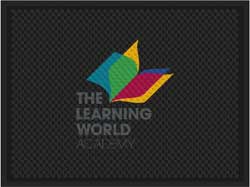 3' x 4' (34" x 45.5") Superscrape Impressions THE LEARNING WORLD  Rubber Logo Mat