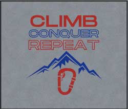 6' x 7' (68" x 82") Digiprint HDCLIMB CONQUER REPEAT  Indoor Logo mat