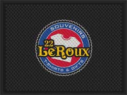 3' x 4' (34" x 45.5") Superscrape Impressions 22 LEROUX  Rubber Logo Mat