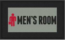 3' x 5' (35" x 56") Superscrape Impressions MEN'S ROOM Rubber Logo Mat