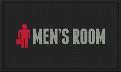3' x 5' (35" x 56") Superscrape Impressions MEN'S ROOM Rubber Logo Mat