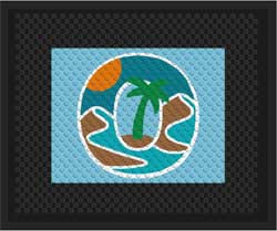 2'6" x 3' (30" x 35") Superscrape Impressions SUNKISSED  Rubber Logo Mat