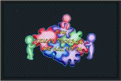 4' x 6' (45" x 69") Superscrape Impressions THE SKILLS PROGRAM  Rubber Logo Mat