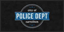2' x 4' (24" x 47") Digiprint HD CARROLLTON POLICE DEPT  Indoor Logo Mat