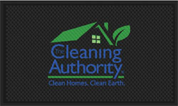 3' x 5' (35" x 56") Superscrape Impressions THE CLEANING AUTHORITY Rubber Logo Mat