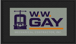 3' x 5' (35" x 56") Superscrape Impressions W.W. GAY  Rubber Logo Mat