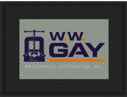 3' x 4' (34" x 45.5") Superscrape Impressions W.W. GAY  Rubber Logo Mat