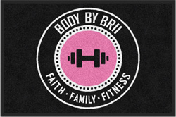 2' x 3' (24" x 35") ColorStar Impressions BODY BY BRII  Indoor Logo Mat