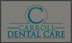 3' x 5' (35" x 58") Waterhog Impressions HD CARROLL DENTAL CARE   Indoor-Outdoor Logo Mat