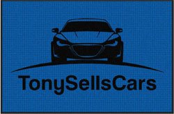 4' x 6' (45" x 69") Waterhog Impressions HD TONY SELLS CARS  Indoor/Outdoor Logo Mat
