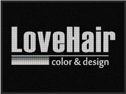 3' x 4' (35" x 45") Waterhog Impressions HD LOVEHAIR  Indoor-Outdoor Logo Mat