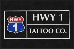 4' x 6' (45" x 69") Digiprint HD HWY 1 TATTOO  Indoor Logo Mat