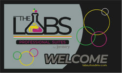 3' x 5' (34" x 58") Floor Impressions THE LABS  Rubber Logo Mat