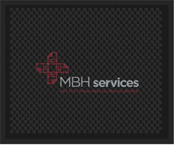 2'6" x 3' (30" x 35") Superscrape Impressions MBH SERVICES  Rubber Logo Mat