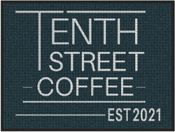 3' x 4' (35" x 47") Waterhog Inlay  TENTH STREET COFFEE  Indoor/Outdoor Logo Mat