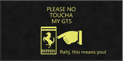 3' x 6' (35" x 69") Digiprint HD PLEASE NO TOUCHA MY PISTA Indoor Logo Mat