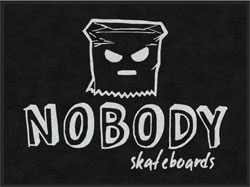 3' x 4' (35" x 47") Digiprint HD NOBODY SKATEBOARDS  Indoor Logo Mat